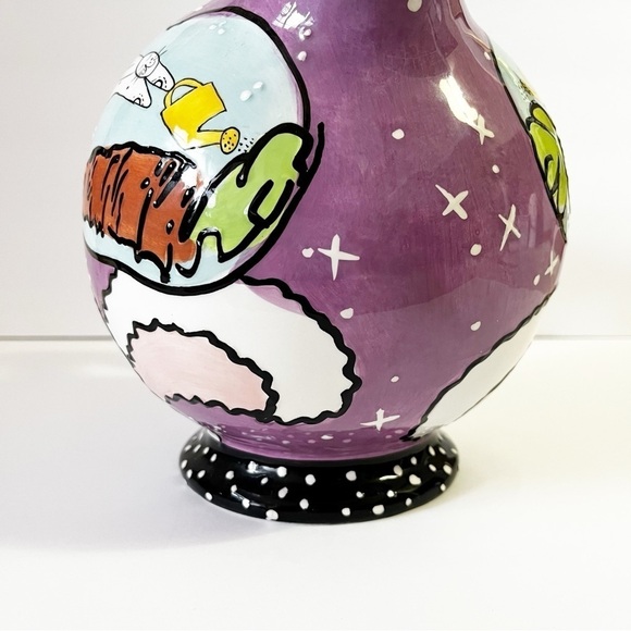 Joanne Delomba for Lostus Bunny Rabbit Pitcher Carrot Handle Whimsical Easter - Picture 6 of 10